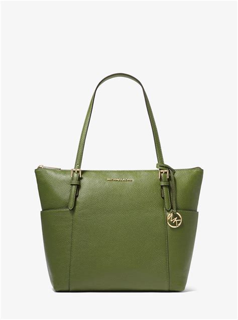 michael kors pebble leather tote with pockets green|Michael Kors crossbody black leather.